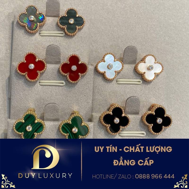 BÔNG TAI VAN CLEEF & ARPELS FLORAL EARRINGS HOA TRƠN NHỎ