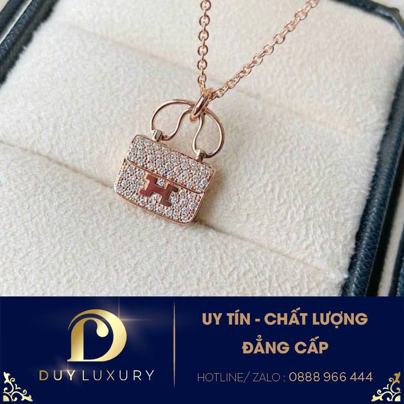 Dây chuyền Hermes Constance Charm Vàng Hồng 18k