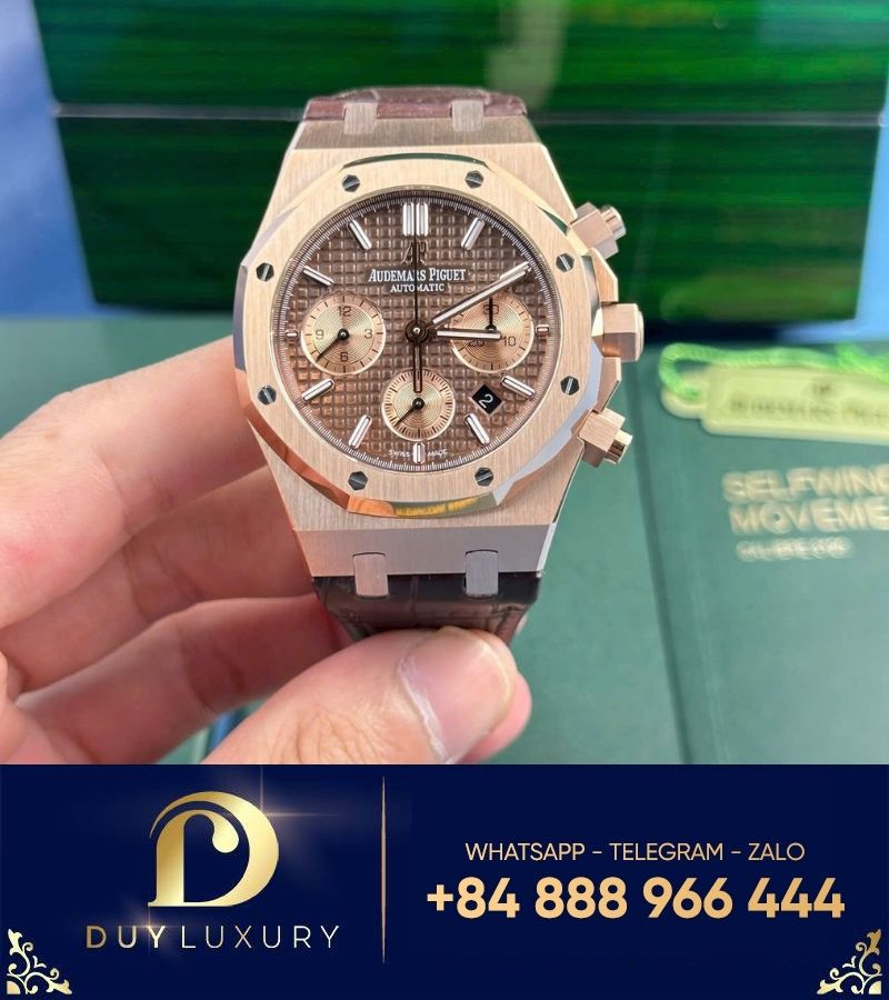 Đồng hồ Audemars Piguet royal oak 26331 chronograph chocolate rose gold replica