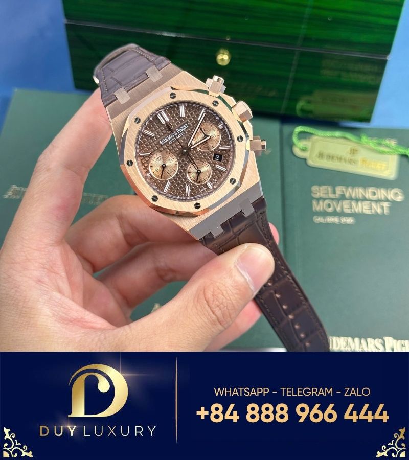 Đồng hồ Audemars Piguet Royal Oak Chrono 26331 rose gold dây da