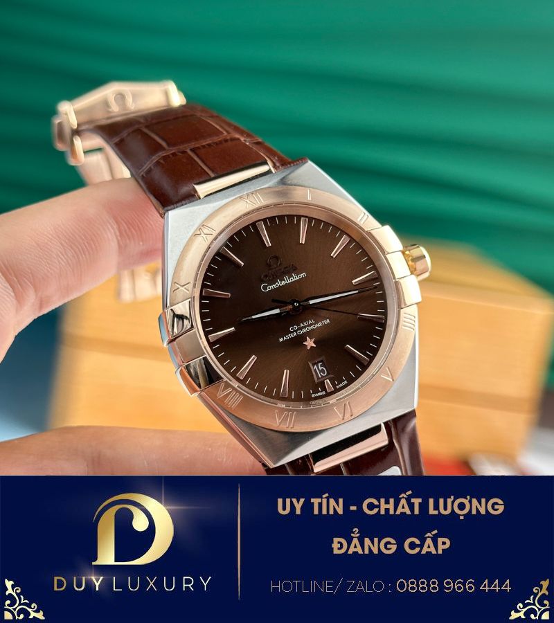 Đồng hồ Omega Constellation demi vàng hồng