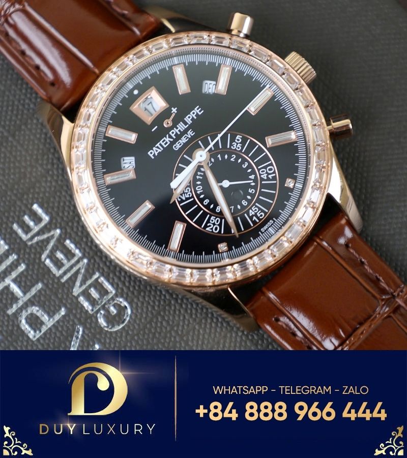 Đồng hồ PATEK PHILIPPE 5961P vàng hồng mặt đen Replica