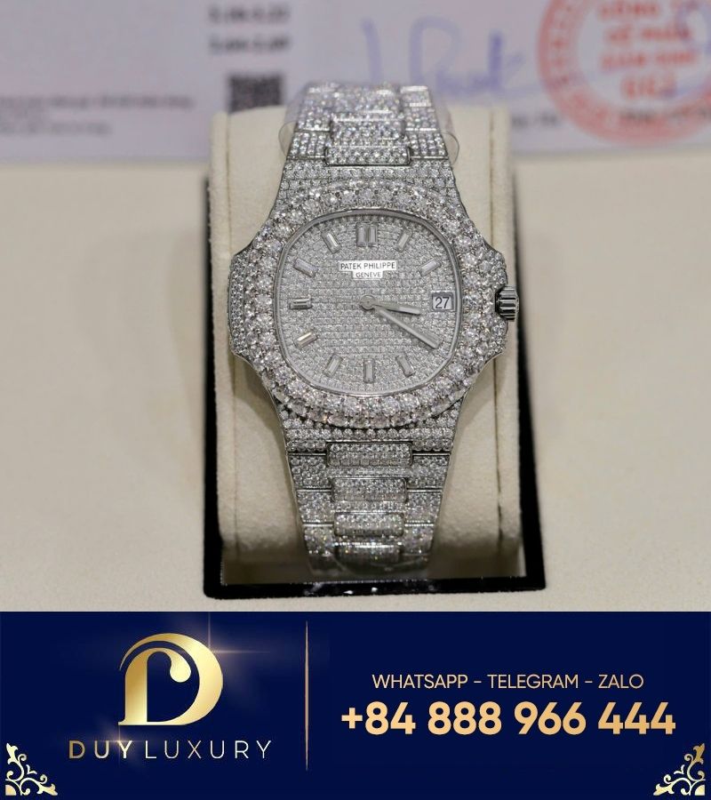 Đồng hồ Patek Philippe Nautilus 5719 custom full moissanite