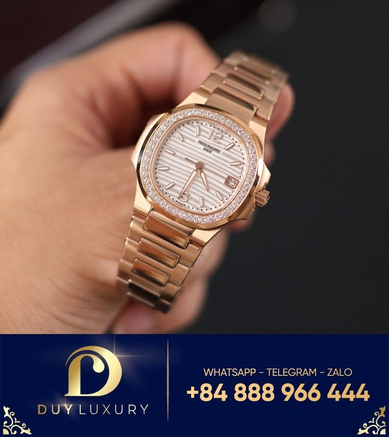 Đồng hồ Patek Philippe Nautilus 7010/1R vàng hồng mặt trắng rep 11