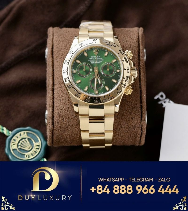 Đồng Hồ Rolex Cosmograph Daytona 116508 loki green dial chế tác vàng khối