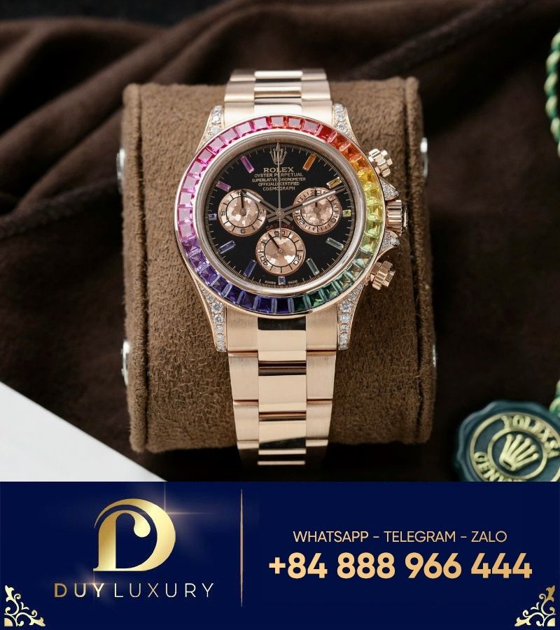 Đồng Hồ Rolex Cosmograph Daytona 116595RBOW chế tác vàng khối kim cương thiên nhiên