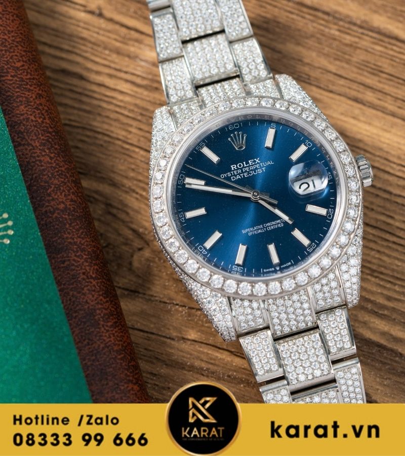 Đồng hồ Rolex Datejust 41mm 126334 Full moissanite