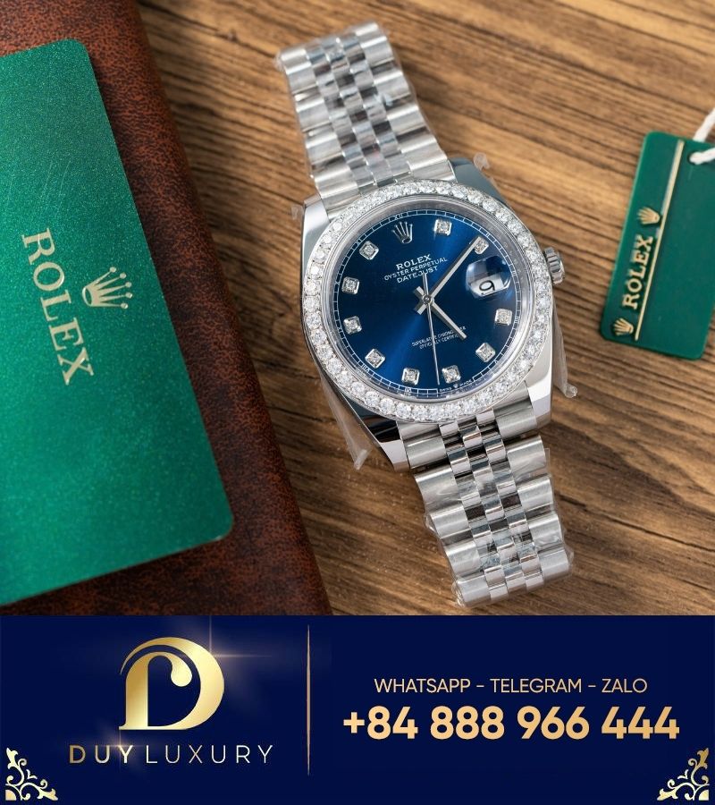 Đồng hồ Rolex Datejust 41mm 126334 niềng Moissanite rep 1:1