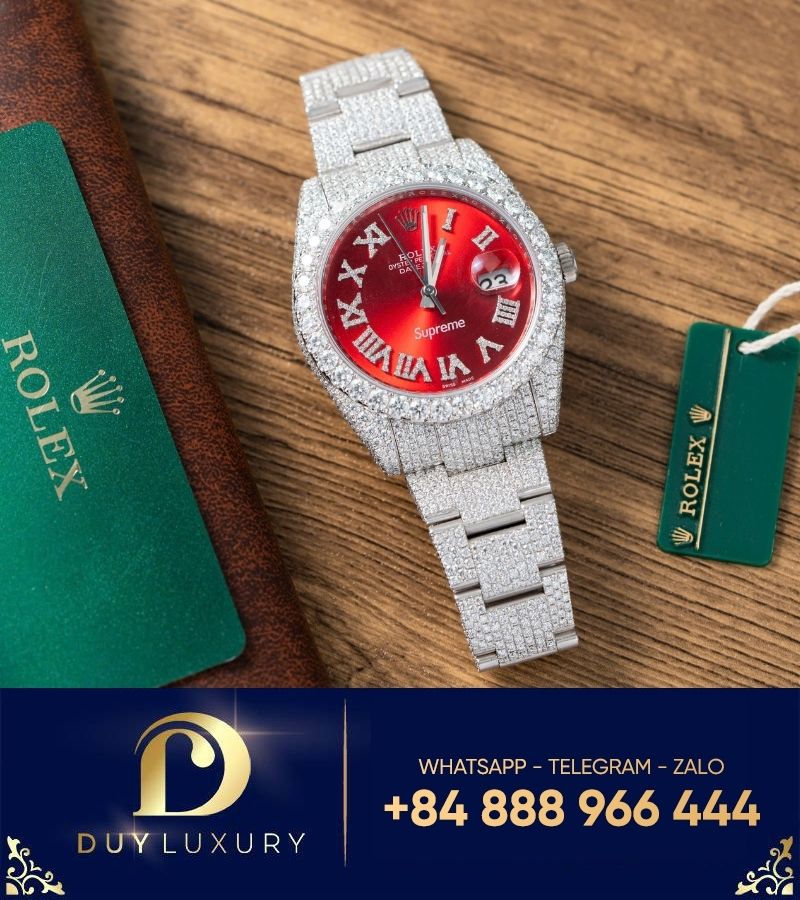 Đồng hồ Rolex Datejust 41mm 126334 Supreme Full moissanite replica