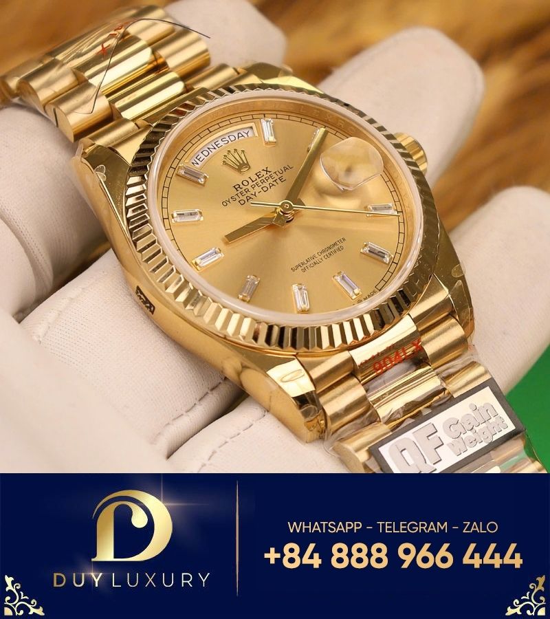 Đồng hồ Rolex Day-Date 36mm yellow gold bản nặng 158g QF factory fake