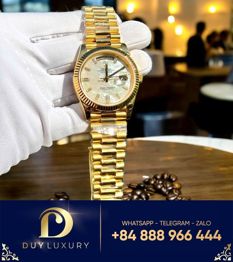 Đồng hồ Rolex Daydate 40 bọc vàng yellow gold 176g