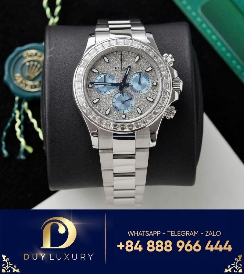 Đồng hồ Rolex Daytona iceblue full diamond platinum custom