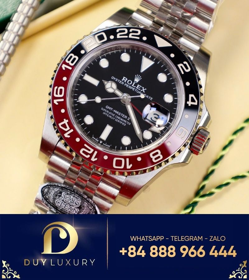 Đồng Hồ Rolex GMT-Master II Coke Custom Ceramic Black Red Bezel 116710 clean factory