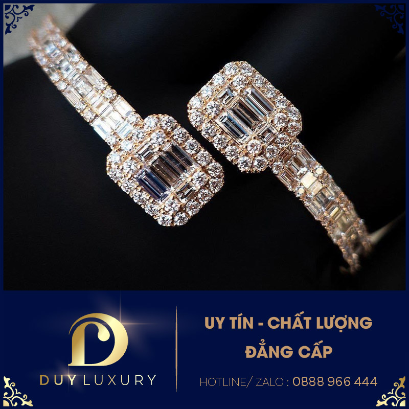 Lắc Tay Nam Vàng trắng 10k, 14k, 18k kim cương moissanite