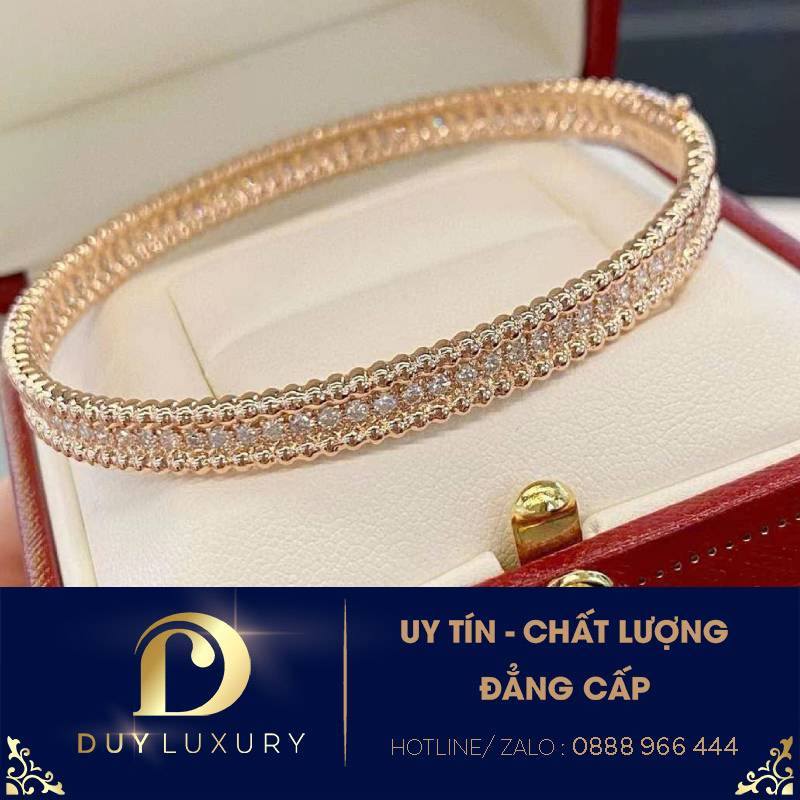 Lắc tay van cleef vàng hồng 18k