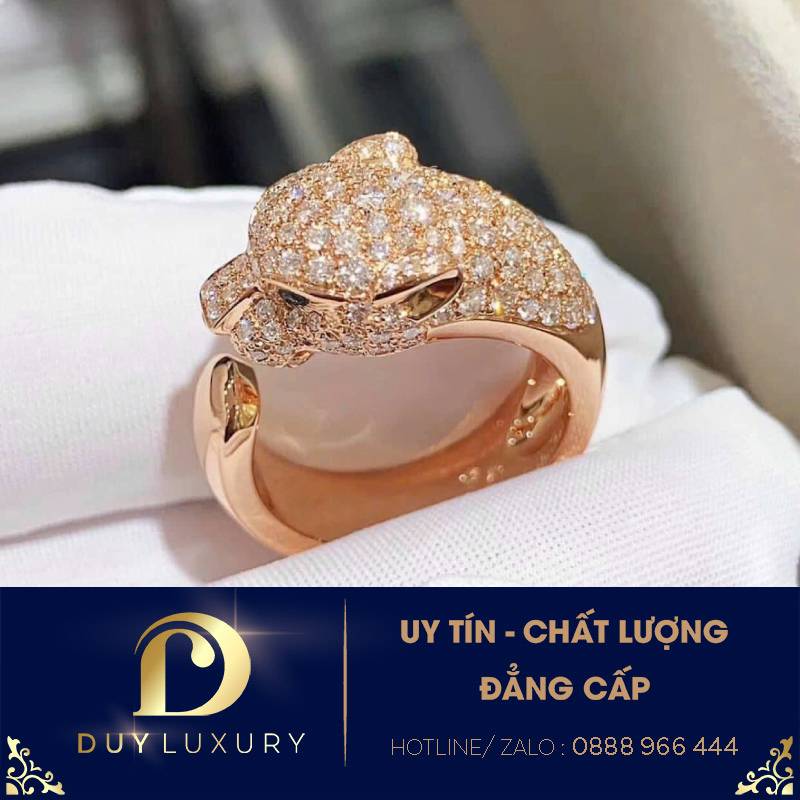 Nhẫn Báo Cartier panthère de cartier ring vàng 18k, kim cương thiên nhiên