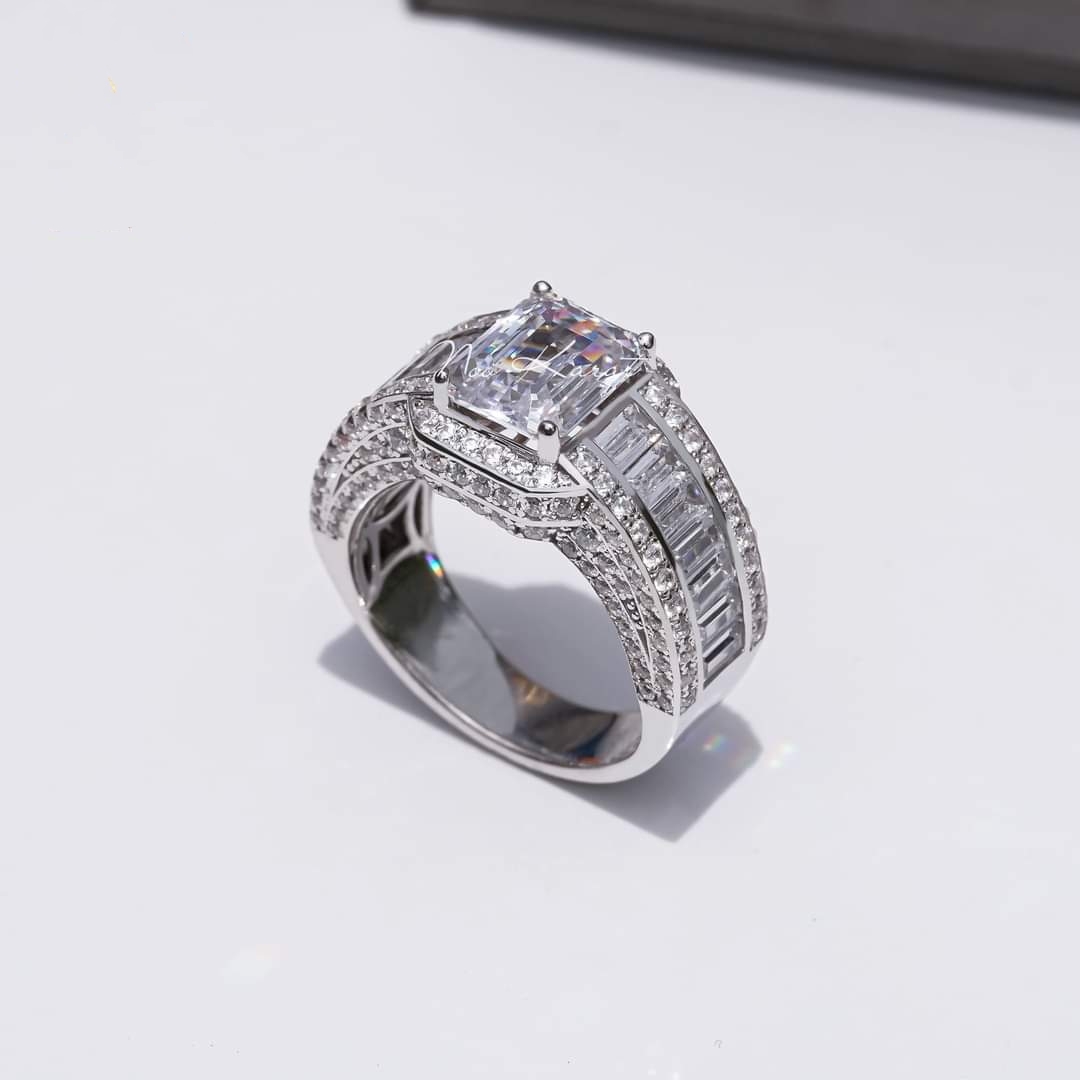 Nhẫn Nam Vàng 10k 14k 18k Kim Cương Moissanite