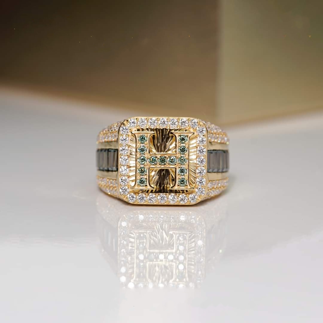 Nhẫn Nam Vàng 10k 14k 18k Kim Cương Moissanite