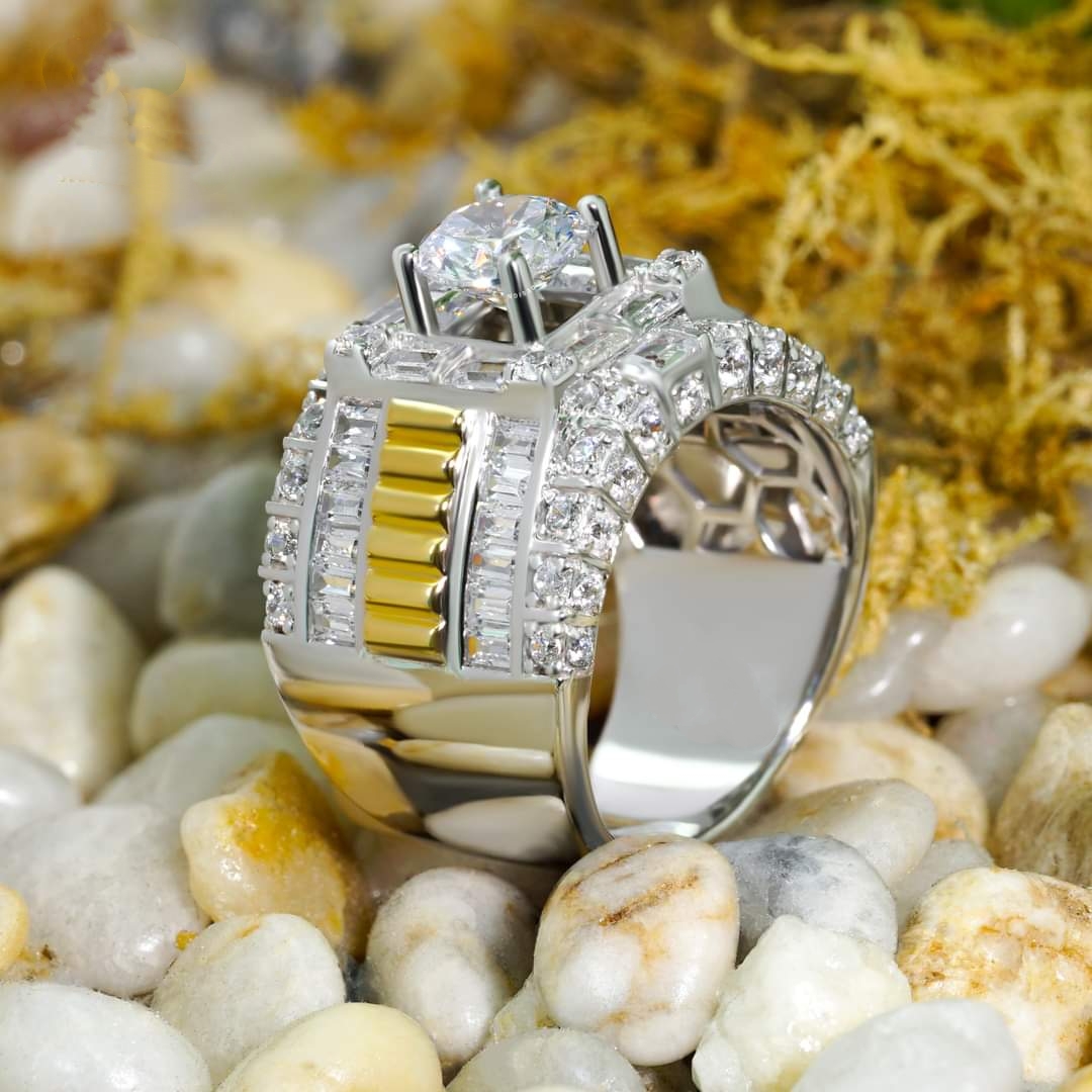 Nhẫn Nam VÀng 10k 14k 18k Kim Cương Moissanite