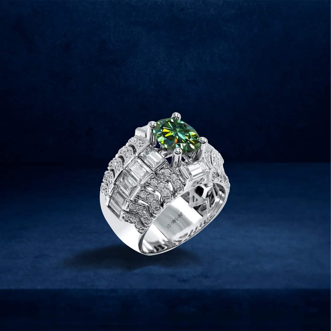 Nhẫn Nam Vàng 10k 14k 18k Kim Cương Moissanite