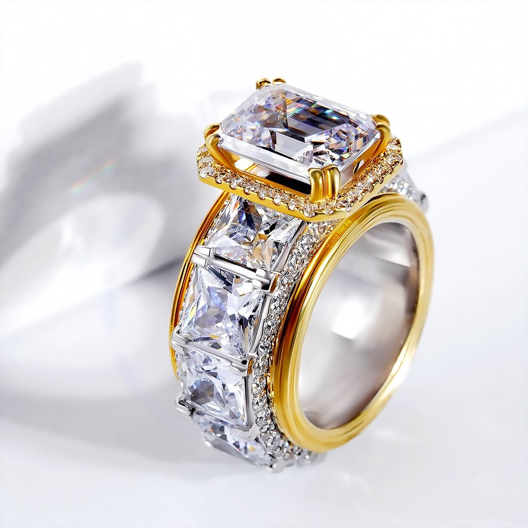 Nhẫn Nam Vàng 10k 14k 18k Kim Cương Moissanite