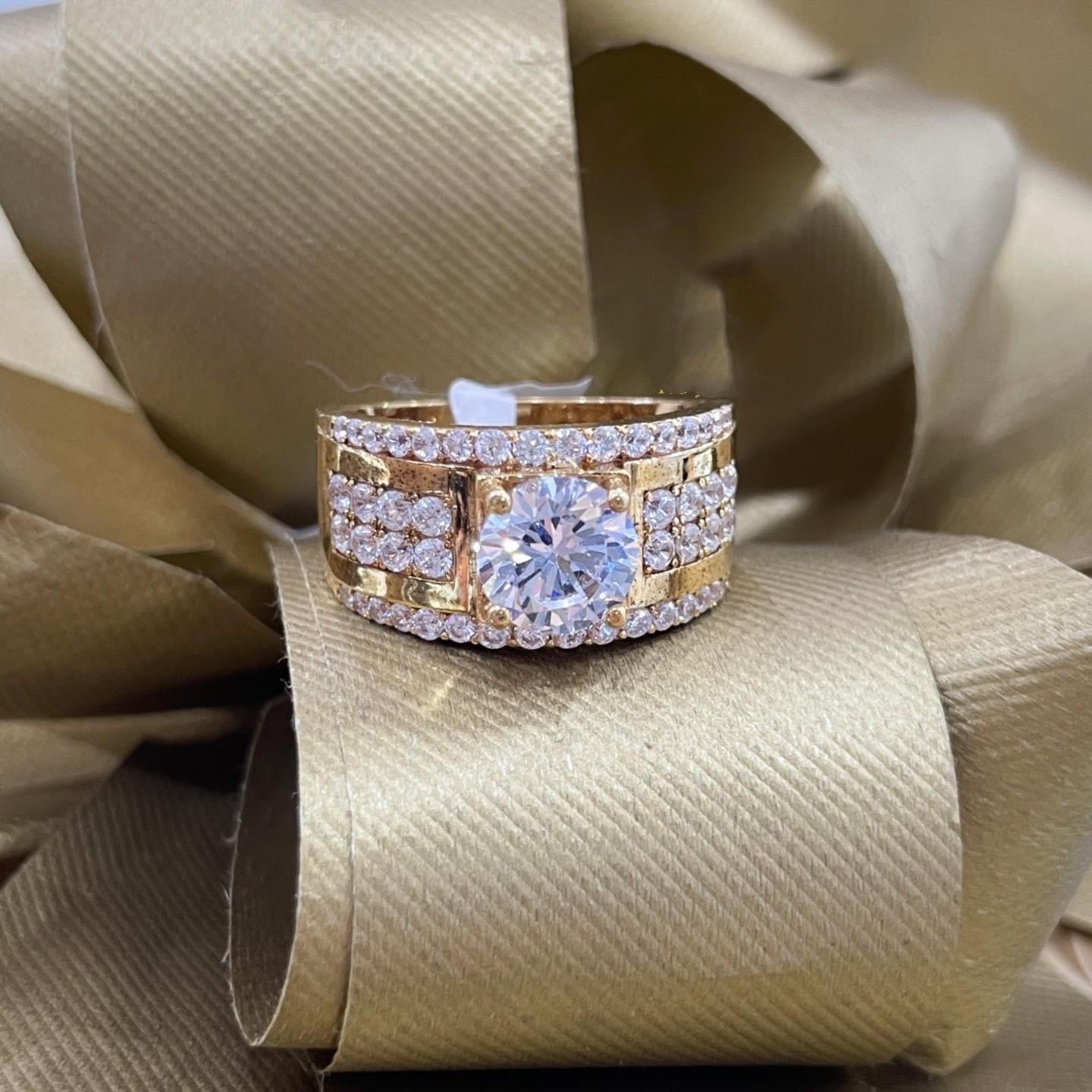 Nhẫn Nam Vàng 10k 14k 18k Kim Cương Moissanite