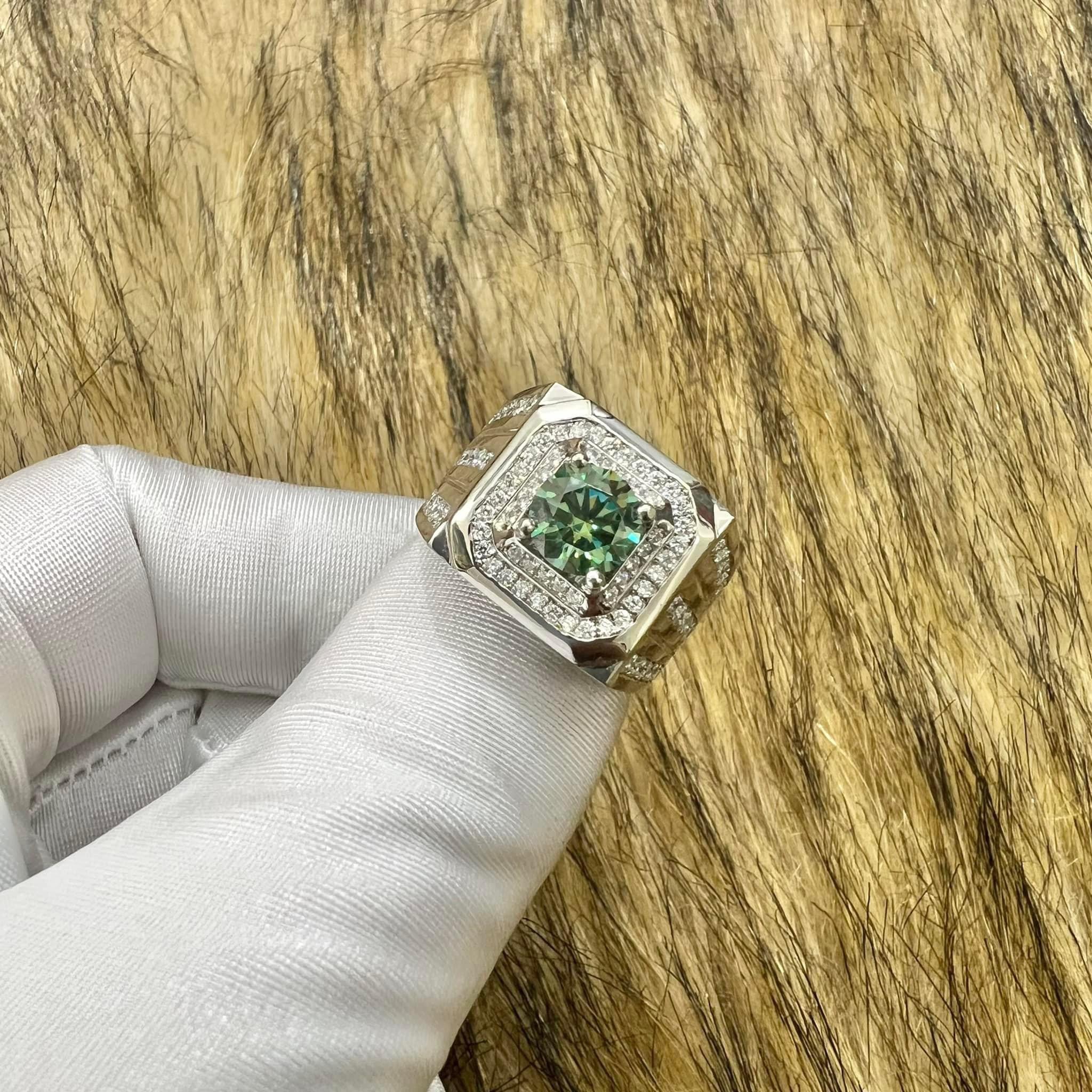 Nhẫn Nam Vàng 10k 14k 18k Kim Cương Moissanite