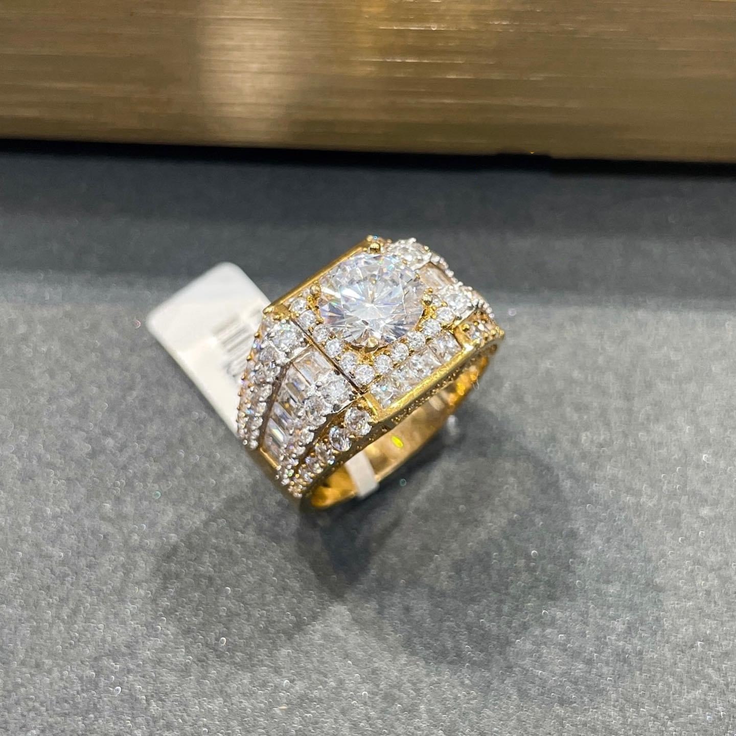 Nhẫn nam vàng gold 10k 14k 18k kim cương moissanite 