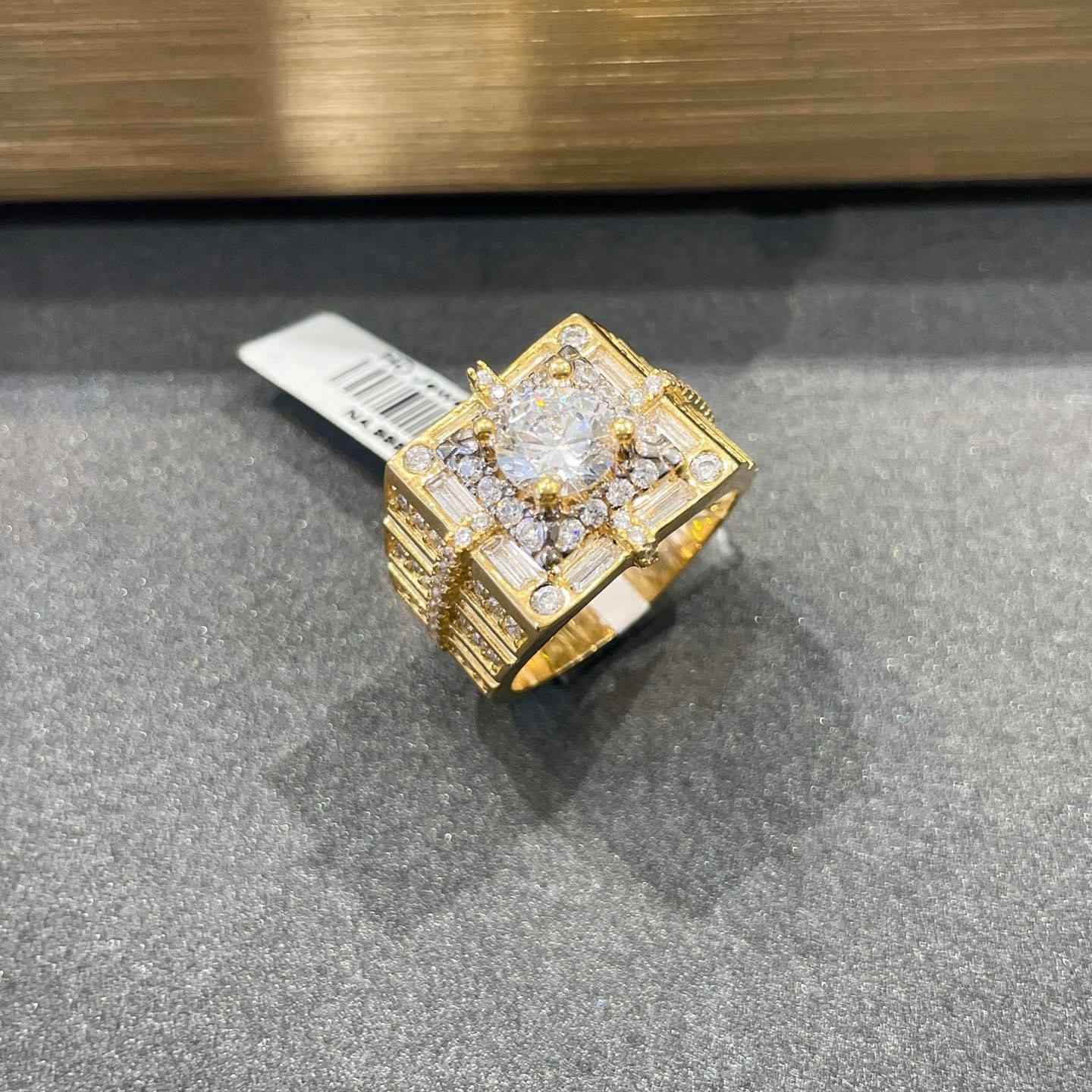 Nhẫn nam vàng gold 10k 14k 18k kim cương moissanite 