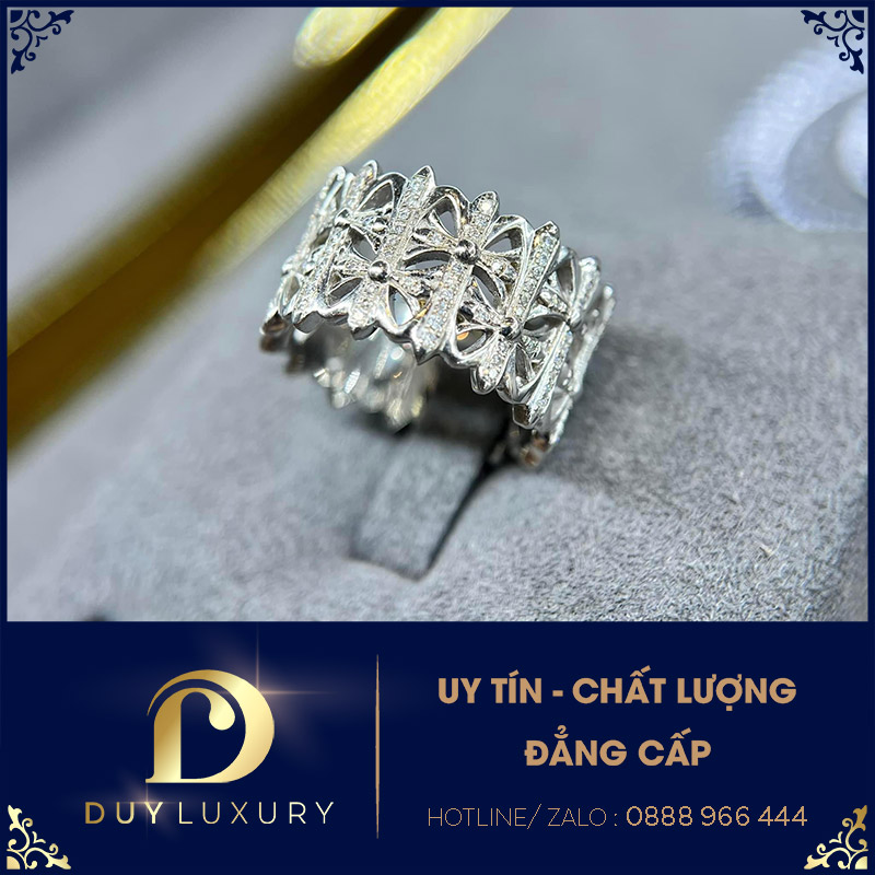 Nhẫn Nam Vàng Trắng 10k 14k 18k Kim Cương Moissanite 