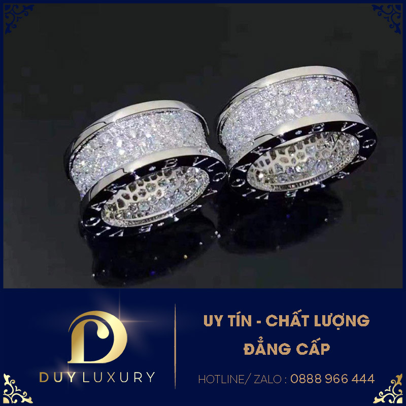 Nhẫn Nam Xoay Vàng Trắng 10k 14k 18k kim Cương Moissanite