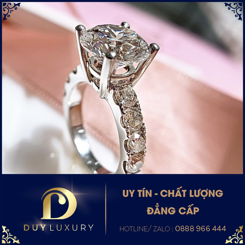 Nhẫn nữ vàng 10k,14k, 18k kim cương moissanite