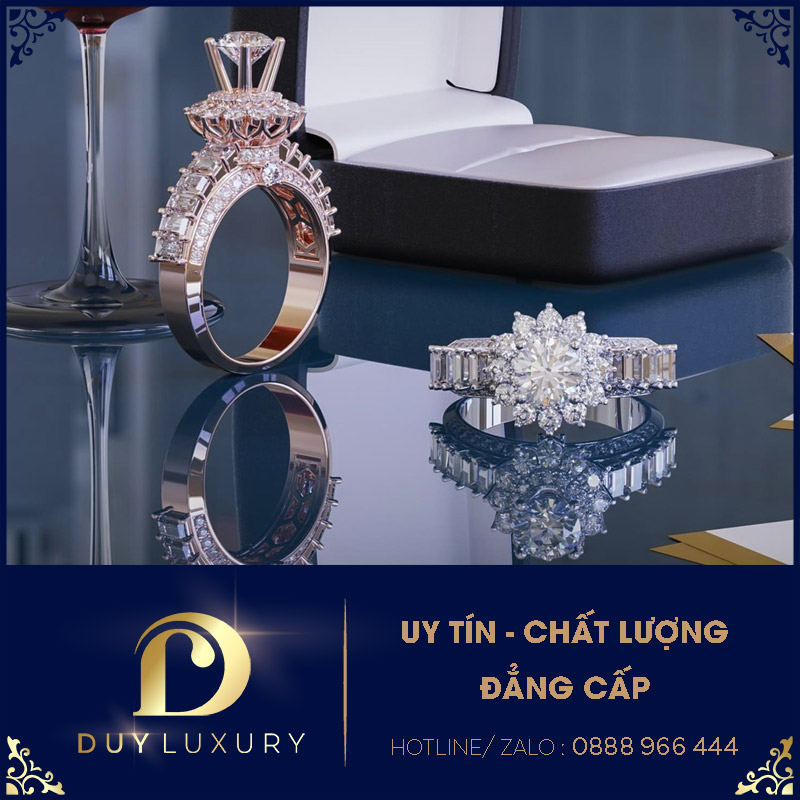 Nhẫn Nữ Vàng 10k 14k 18k Kim Cương Moissanite