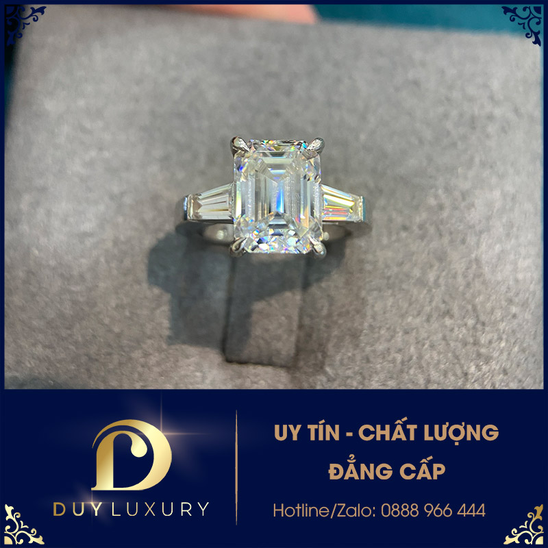 Nhẫn Nữ Vàng Trắng 10k 14k 18k Kim Cương Moissanite 