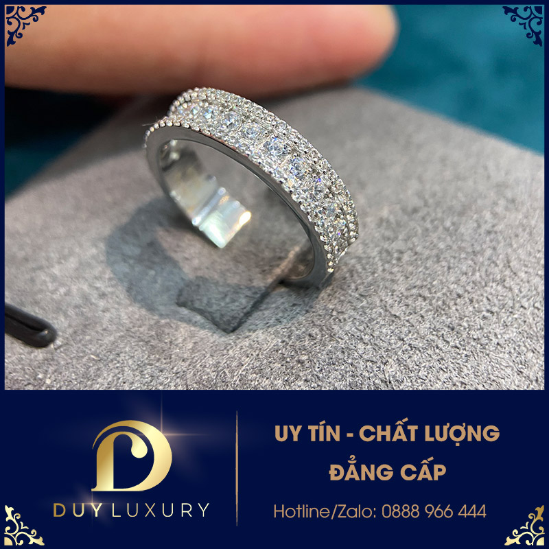 Nhẫn Nữ Vàng Trắng 10k 14k 18k Kim Cương Moissanite DL0156