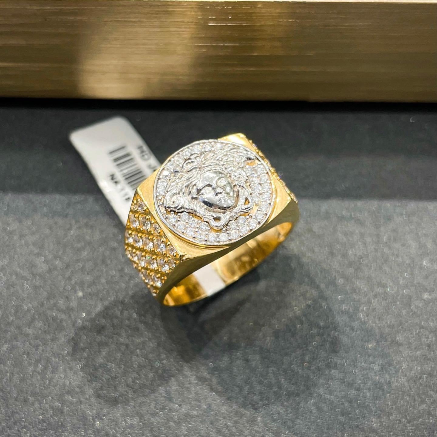 Nhẫn Versace vàng gold 10k 14k 18k kim cương moissanite 