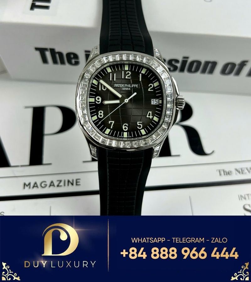 Patek philippe aquanaut 5167 độ kim cương moissanite baguette fake