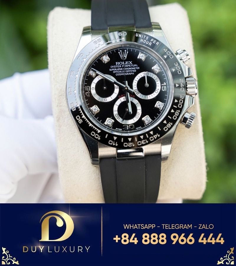 Rolex Daytona 116519LN mặt đen dây oyster flex replica