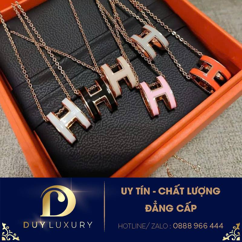 Vòng cổ hermes vàng hồng nhập HK