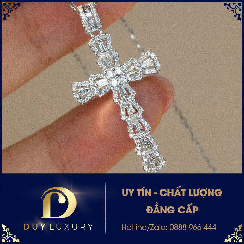 Vòng Cổ Nữ Vàng Trắng 10k 14k 18k Kim Cương Moissanite